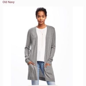 Long open front cardigan